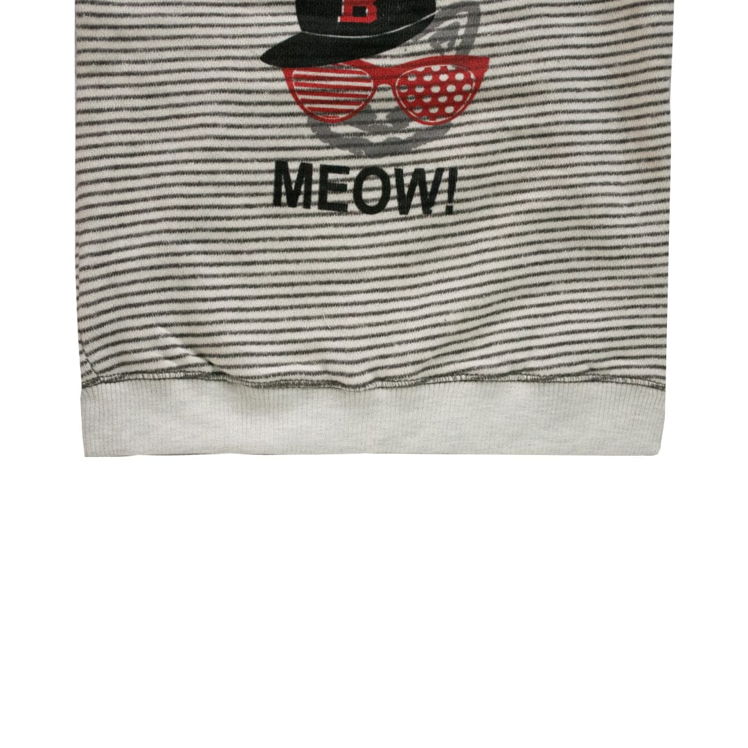 Baby Club Amazing Meow Striped Sweat Shirt ( 2 MONTHS TO 12 MONTHS ) - Deeds.pk