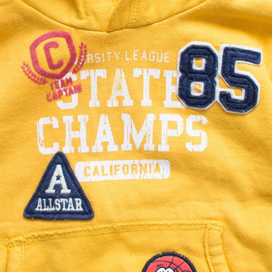 Kid's State Champs Yellow Hoodie ( 3 MONTHS TO 5 YEARS ) - Deeds.pk