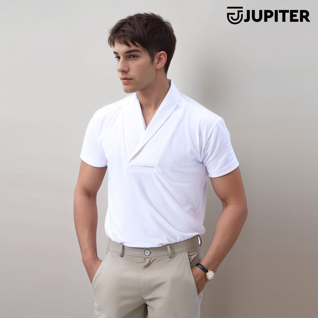 Jupiter Shawl Neck Pull Over Cotton Polo For Men