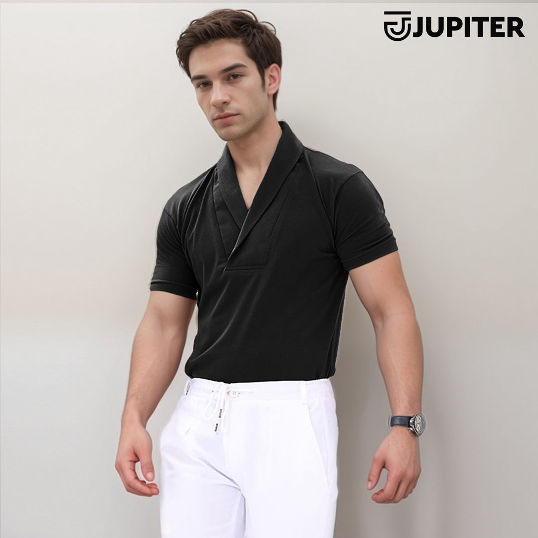 Jupiter Shawl Neck Pull Over Cotton Polo For Men