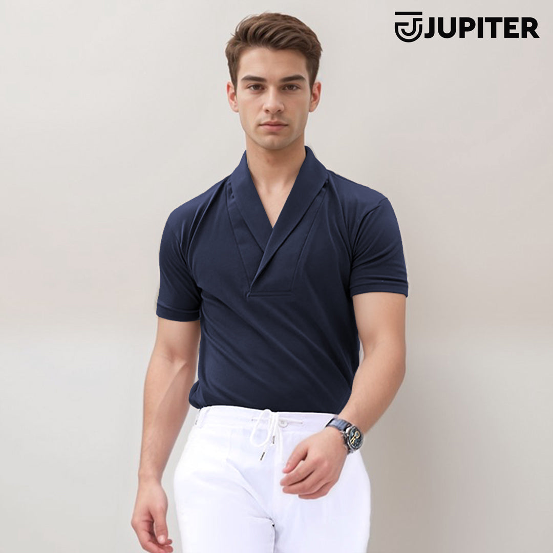 Jupiter Shawl Neck Pull Over Cotton Polo For Men