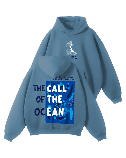 Jupiter Hotep Oversized Ocean Printed Hoodie