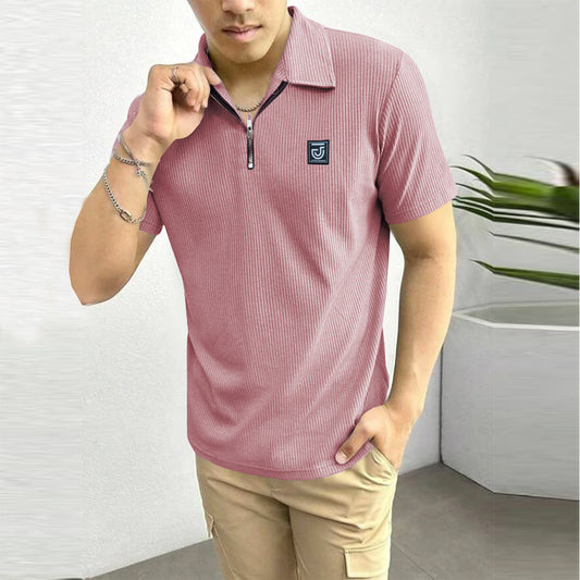 Jupiter Aestival Zip Neck Self Weave  Premium Polo For Men