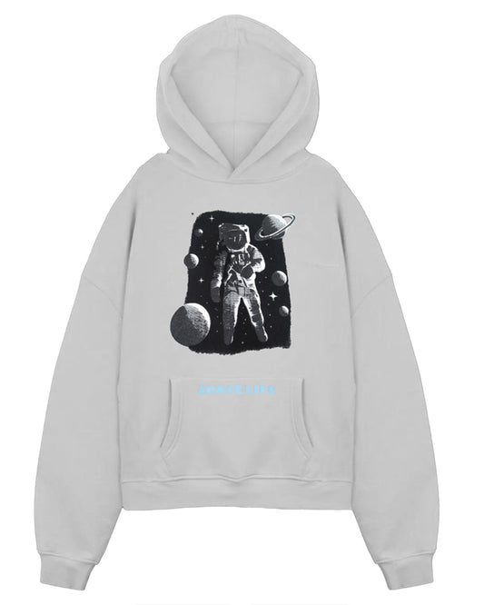 Jupiter Heavy Gsm Space Life  Puff Printed Oversized Hoodie