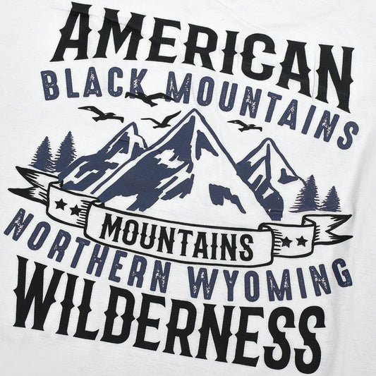Black Mountains V Neck Cotton Tee Shirt For Me