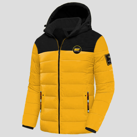 Imported Color Block Heavy Thick Padded Puffer Hooded Jackets For Mens