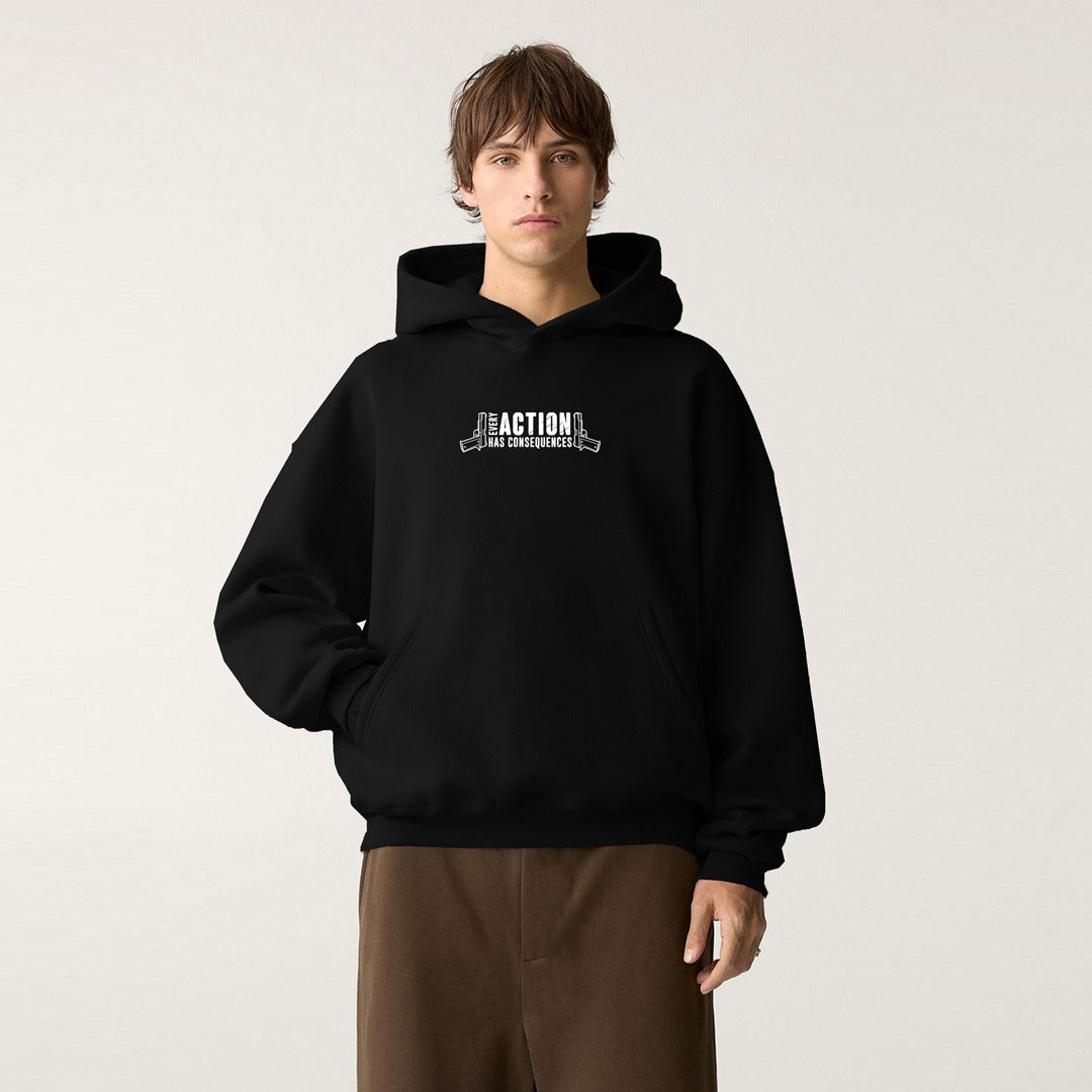 Jupiter Hotep Oversized Action Printed Hoodie