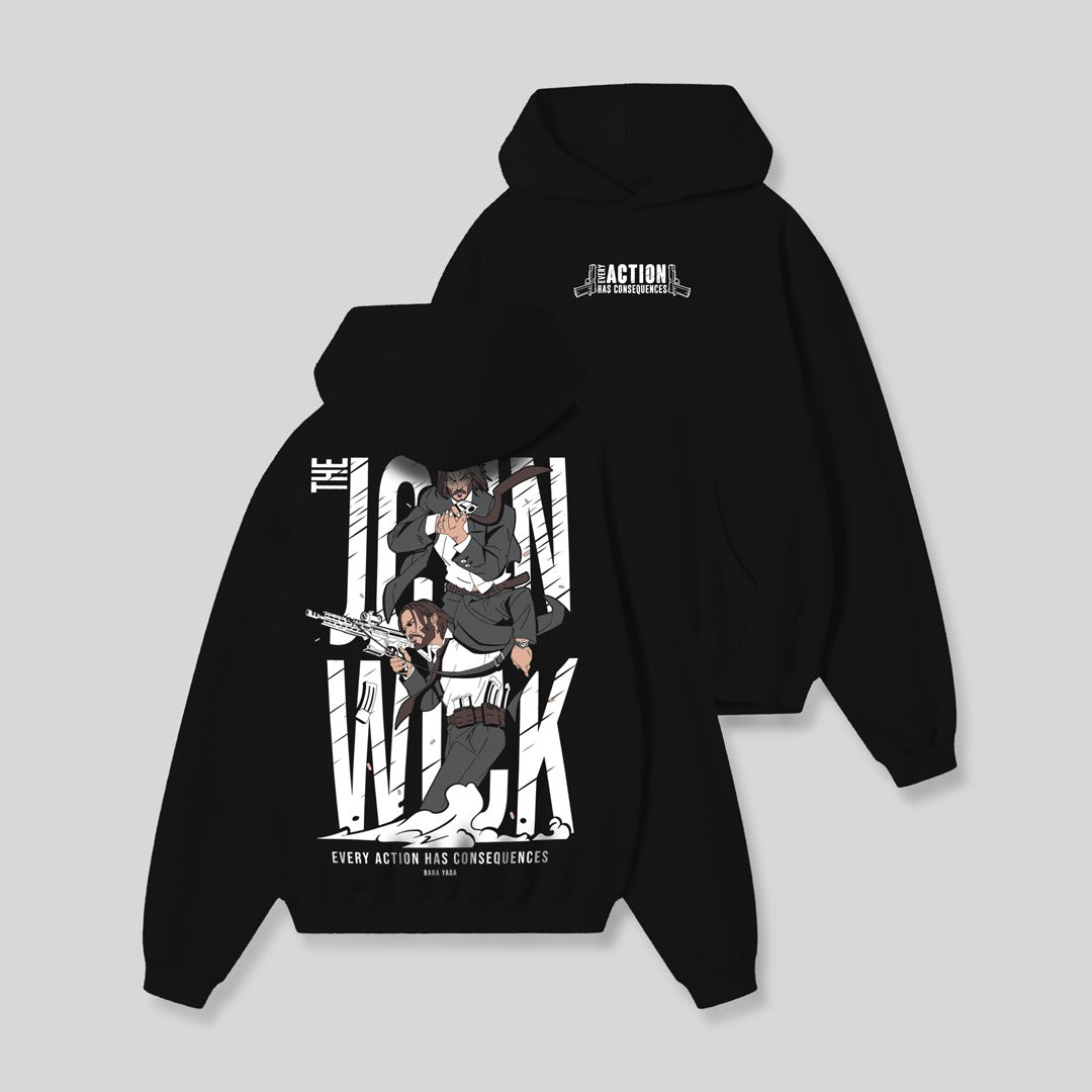 Jupiter Hotep Oversized Action Printed Hoodie