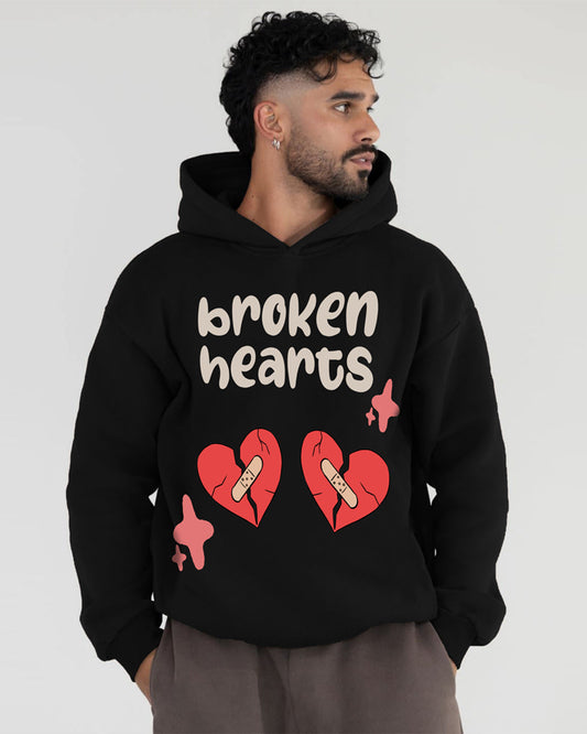 Jupiter Hotep Oversized Broken Heart’S Printed Hoodie