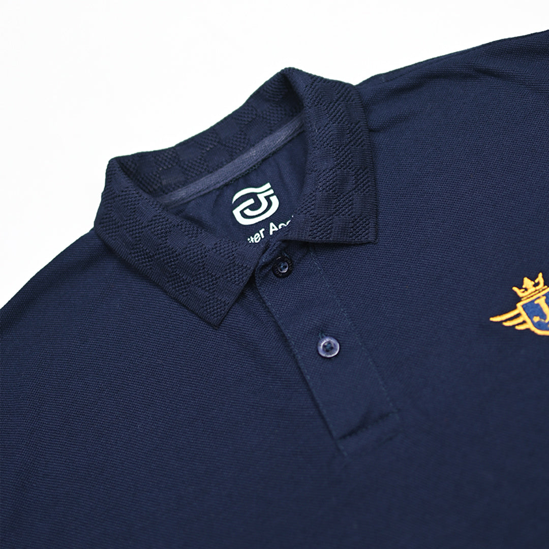 Jupiter Textured Collar Embroidered Logo Viscosen Soft Cotton Polo For Men