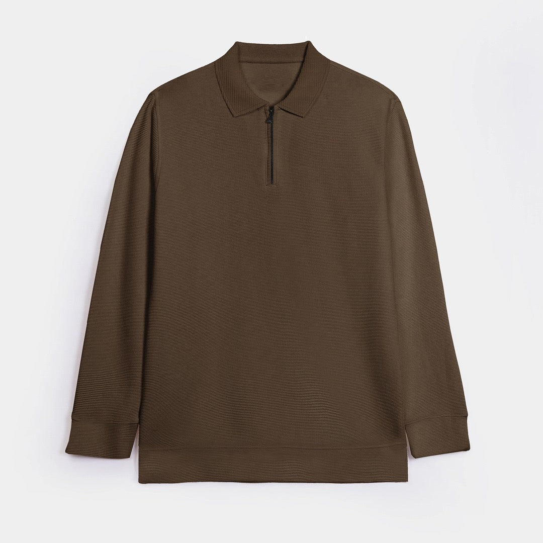 Jupiter Zip Polo Shirt For Men's - Deeds.pk