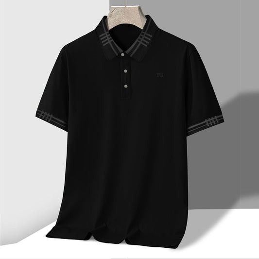 Jupiter 360 Flex Metal Logo Textured Collar Active Posh Polo For Men