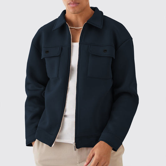 Jupiter Luxurious Soft Shell Tow Pockets Bomber Jacket For Men