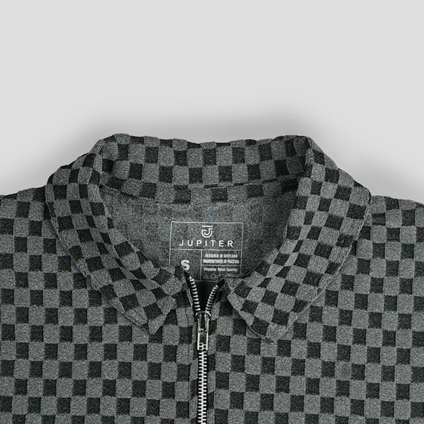 Jupiter Imported Textured Fabric Zip Neck Polos For Men