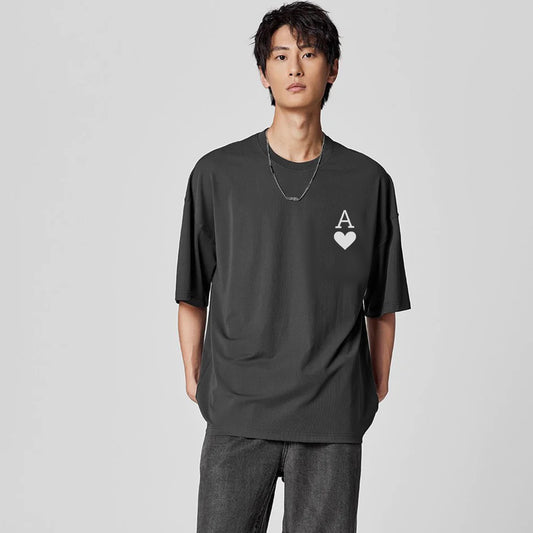 Jupiter Men's Oversized Off Shoulder A Love Print Tee Shirt