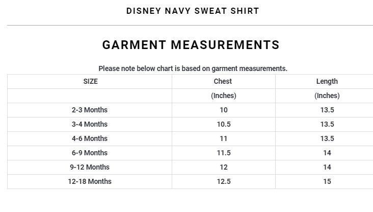 Navy Sweat Shirt ( 2 MONTHS TO 18 MONTHS  )