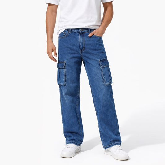 Jupiter Engineer Straight Fit Cargo Denim for Men - Deeds.pk