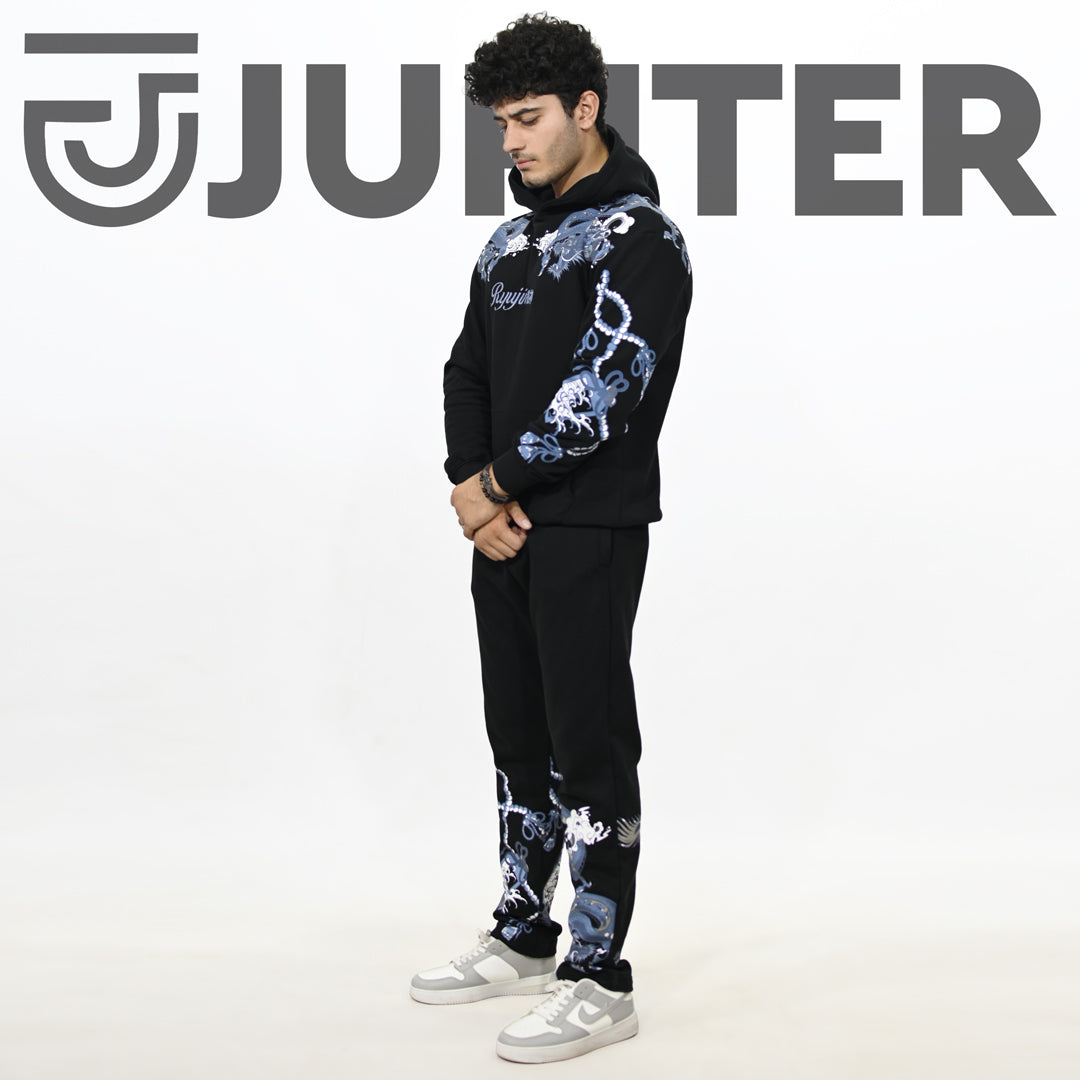 Jupiter Oversized Ember Dragon X Ryujin Vougue Fleece Trackpair For Unisex