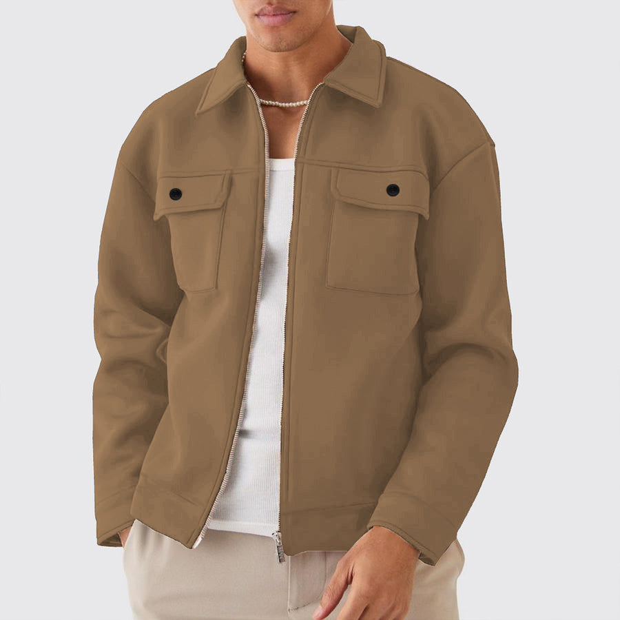 Jupiter Luxurious Soft Shell Tow Pockets Bomber Jacket For Men