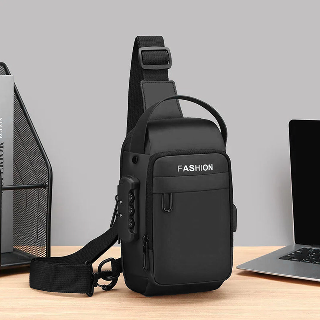 Imported Usb Charging Multi Compartment Shoulder Bag