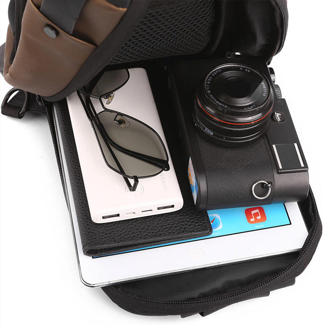 Imported Usb Charging Multi Compartment Shoulder Bag