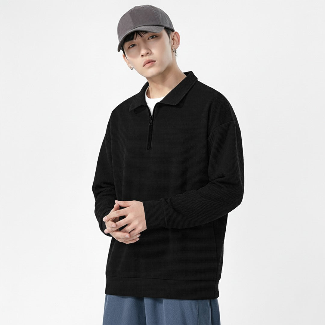 Jupiter Zip Polo Shirt For Men's - Deeds.pk