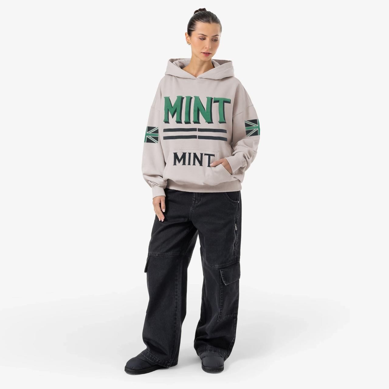 Jupiter Heavy Gsm Mint Puff Printed Oversized Hoodie