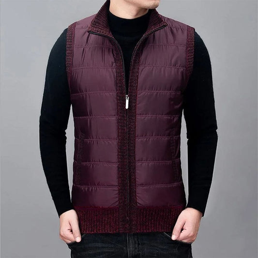 Imported Fur Lining Puffer Woolen Gillet For Men