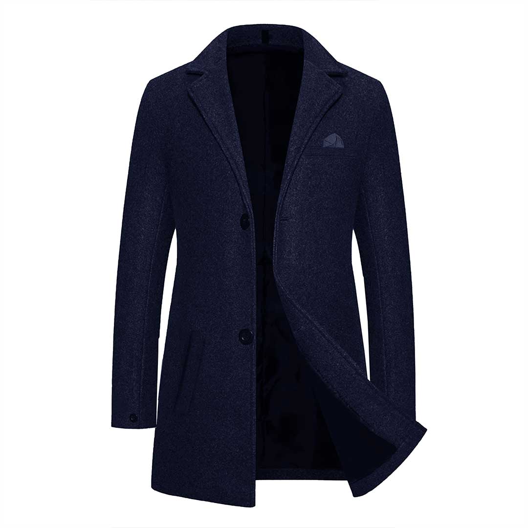 Men's navy wool coat hotsell