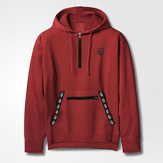 Jupiter High Zip Neck Unisex Hoodie