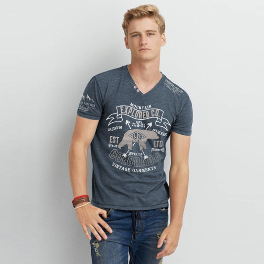 Explorer V Neck Tee Shirt For Men