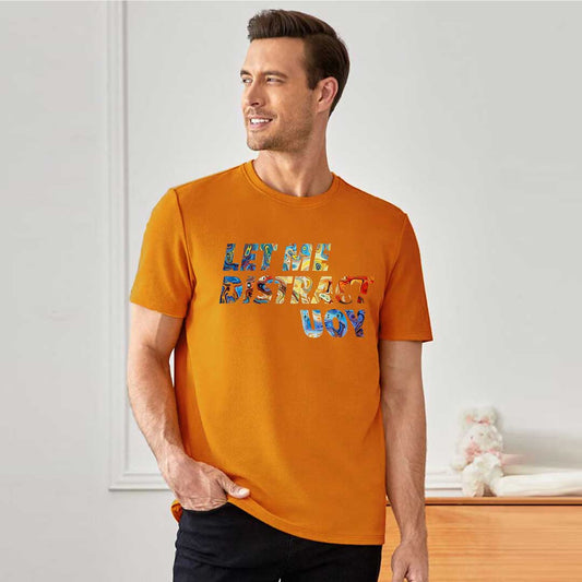 Jupiter Let Me Distract You Cotton Graphic Tee For Men