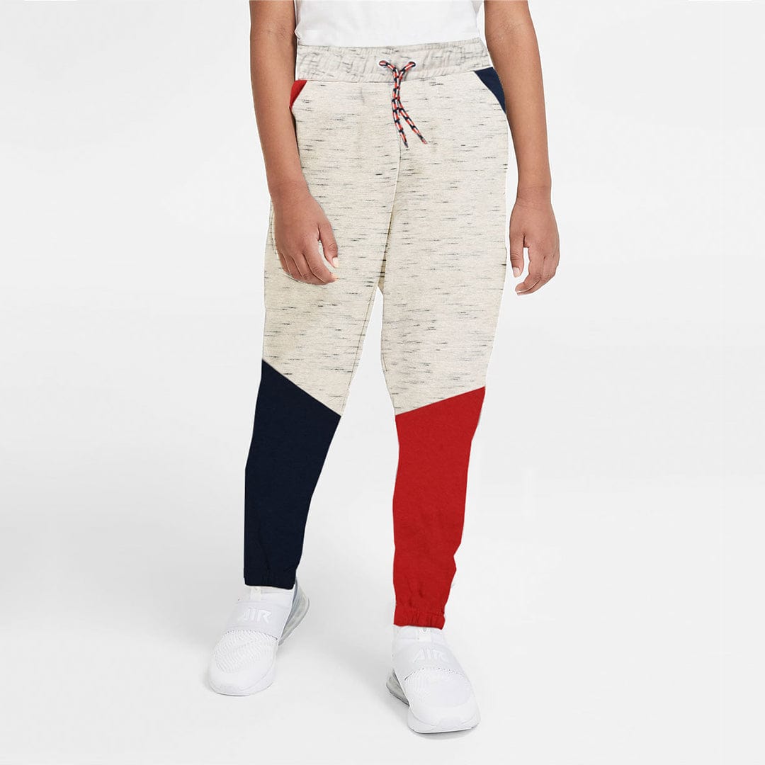 Boys Color Block Slub WHITE Trouser