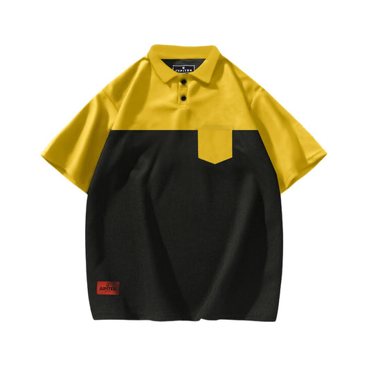 Jupiter Front Pocket Color Block Men Oversized Cotton Polo
