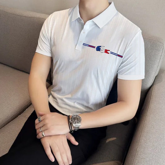 Textured Fabric Alligator Logo Premium Cotton Polo For Men