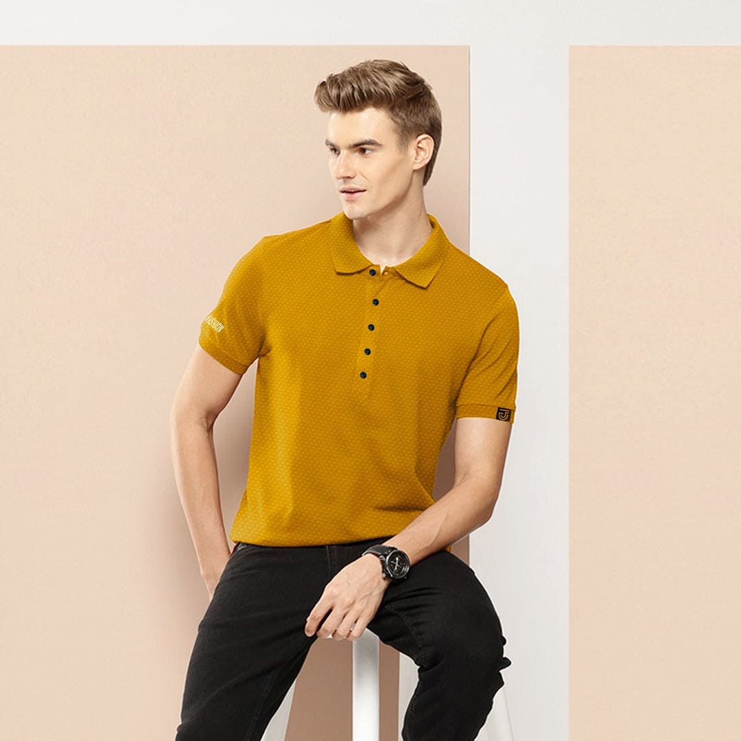 Jupiter Pop Corn Textured Vogue Polo For Men