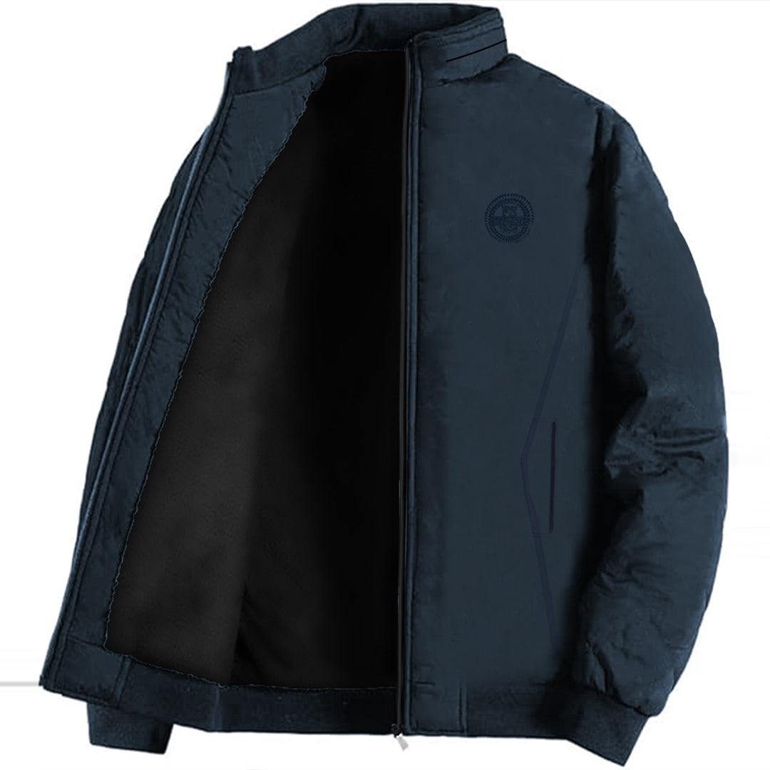 Imported Thermal Luxe Navy Bomber Jacket For Men