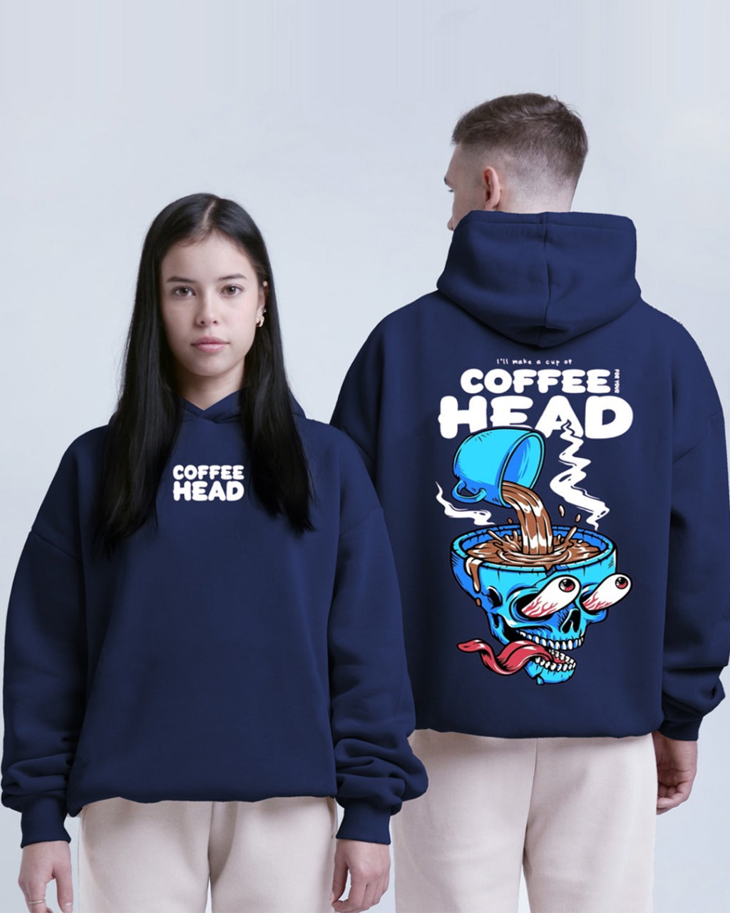 Jupiter Hotep Oversized Coffee Head Printed Hoodie