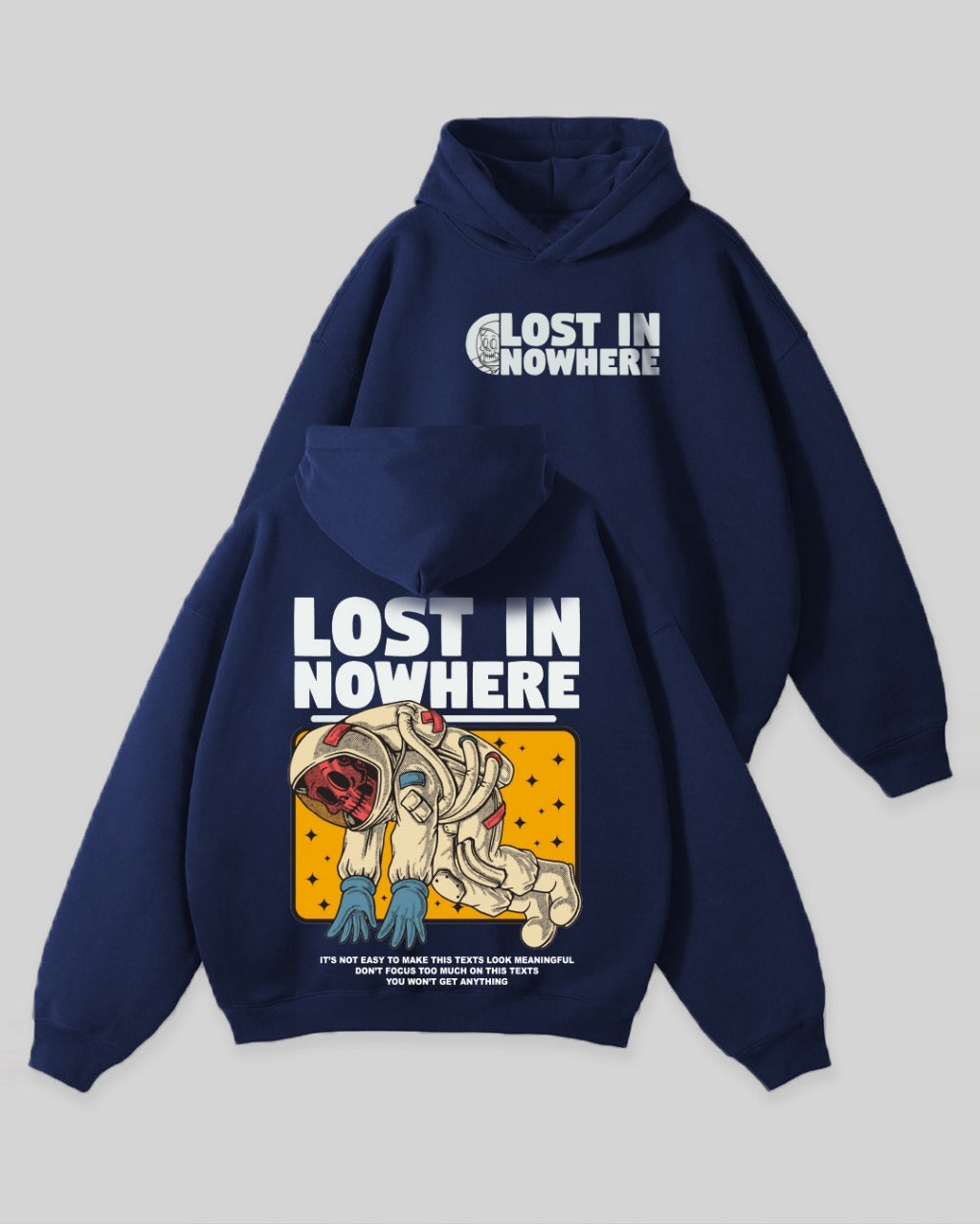 Jupiter Hotep Oversized Lost In Now Here Printed Hoodie