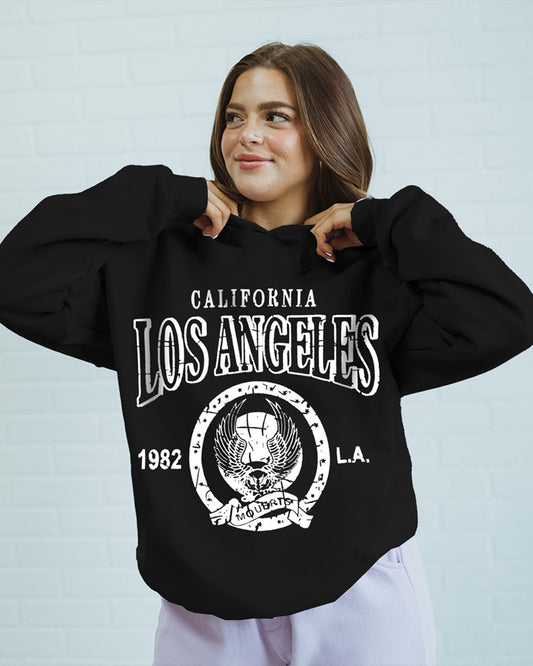 Jupiter Hotep Oversized Los Angeles  Printed Hoodie