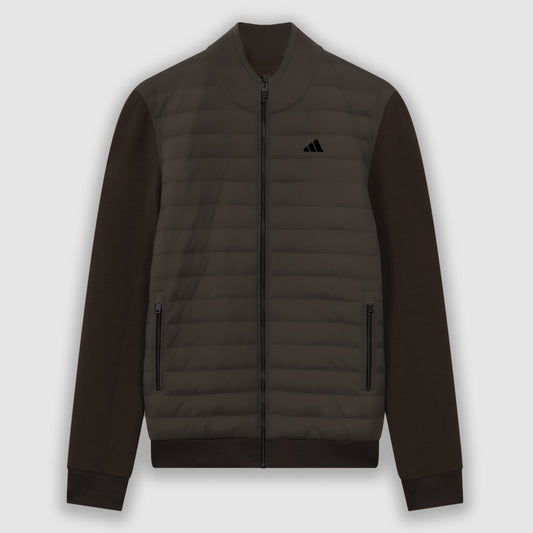 Signature Logo Classic Quilted Brown Bomber Jacket For Men