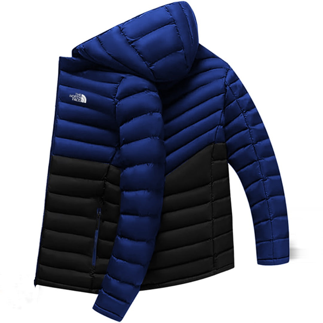 Imported Color Block Cross Seam Heavy Insulated Puffer Jacket For Men