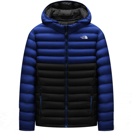 Imported Color Block Cross Seam Heavy Insulated Puffer Jacket For Men