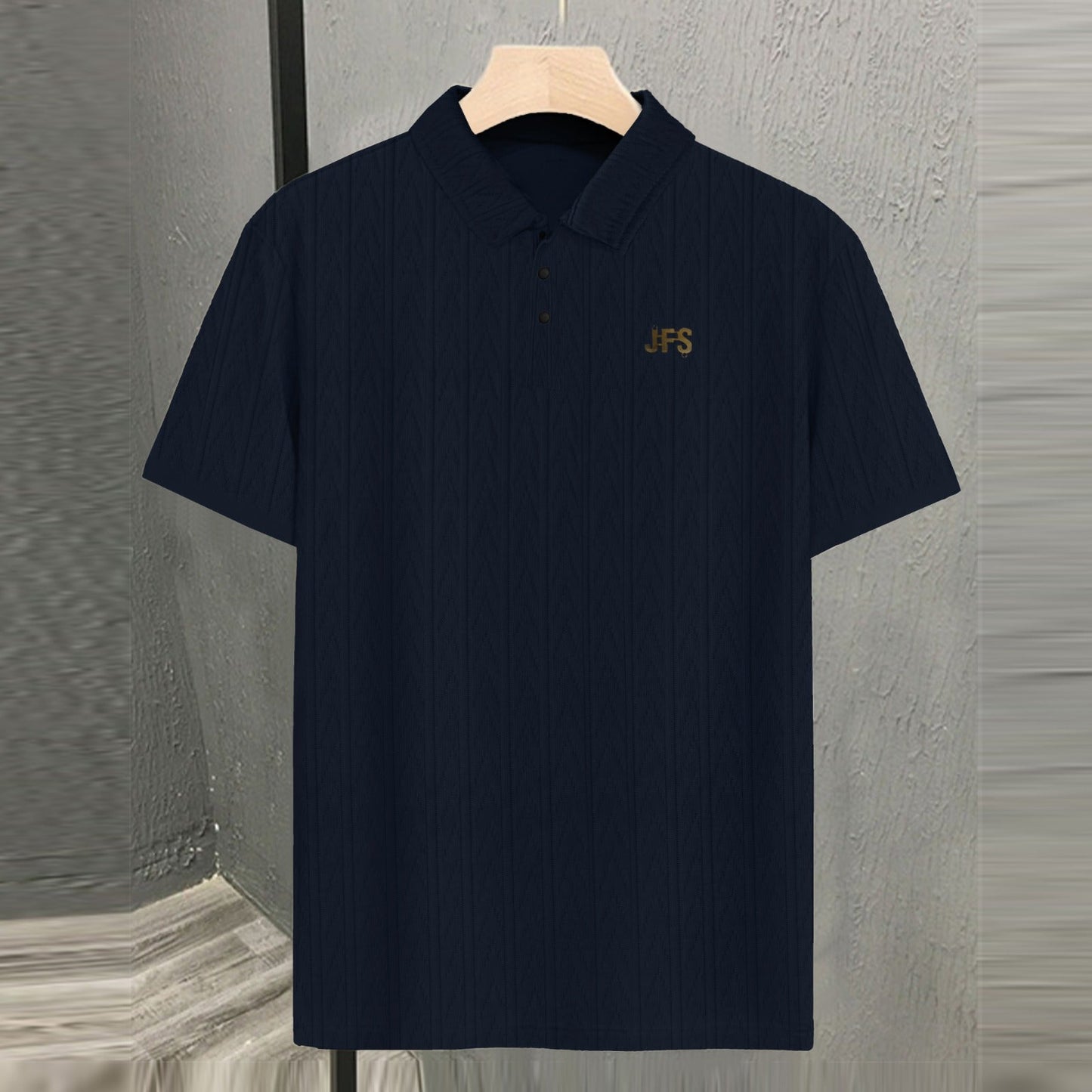 Jfs Signature Knitted Textured Polo For Men