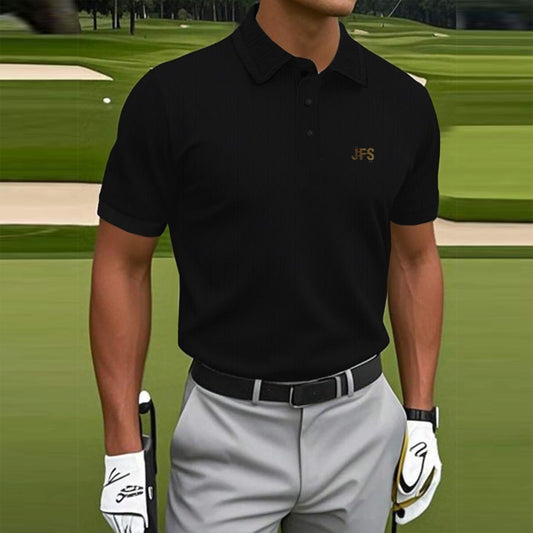 Jfs Signature Knitted Textured Polo For Men