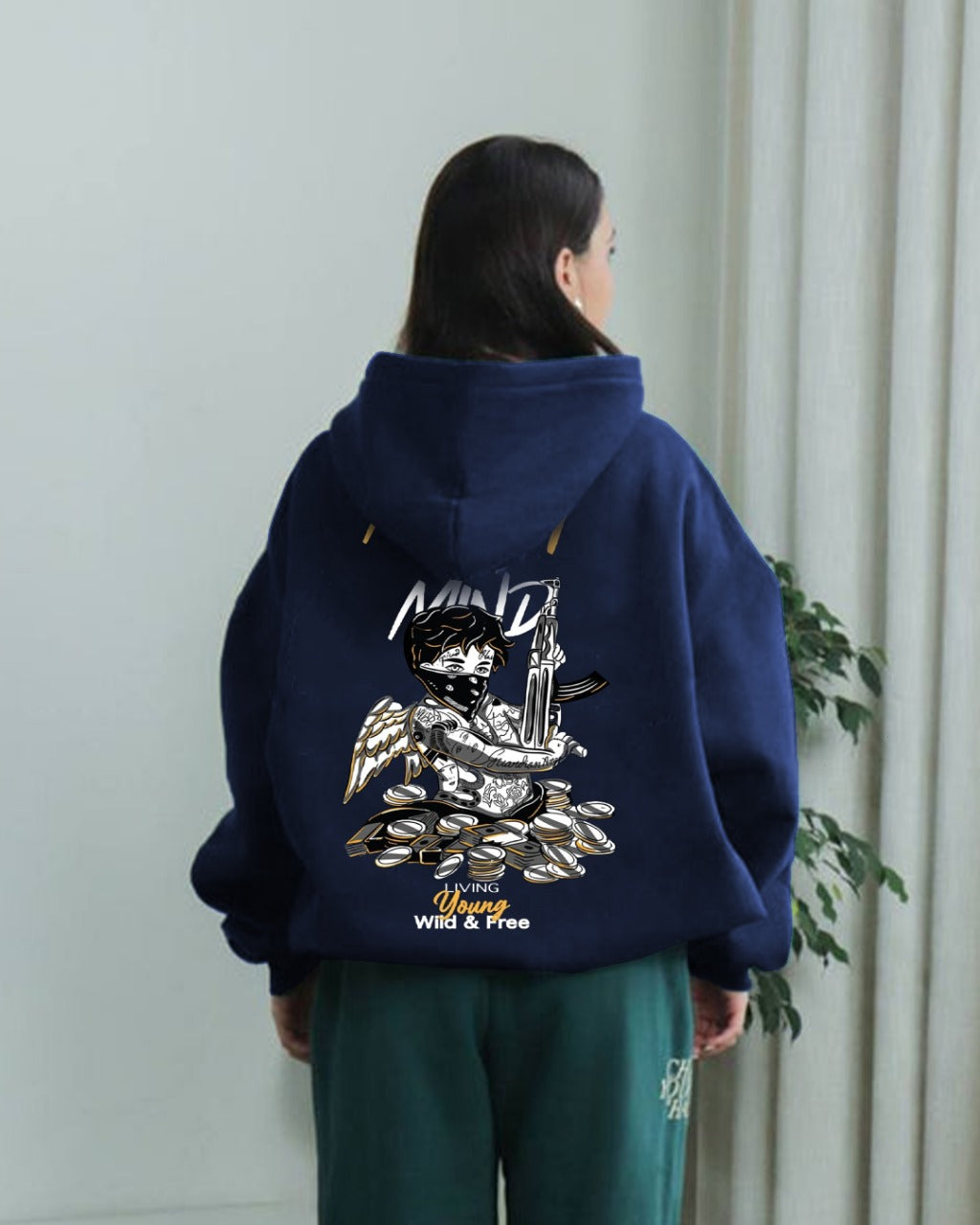 Jupiter Hotep Oversized Money On My Mind Printed Hoodie