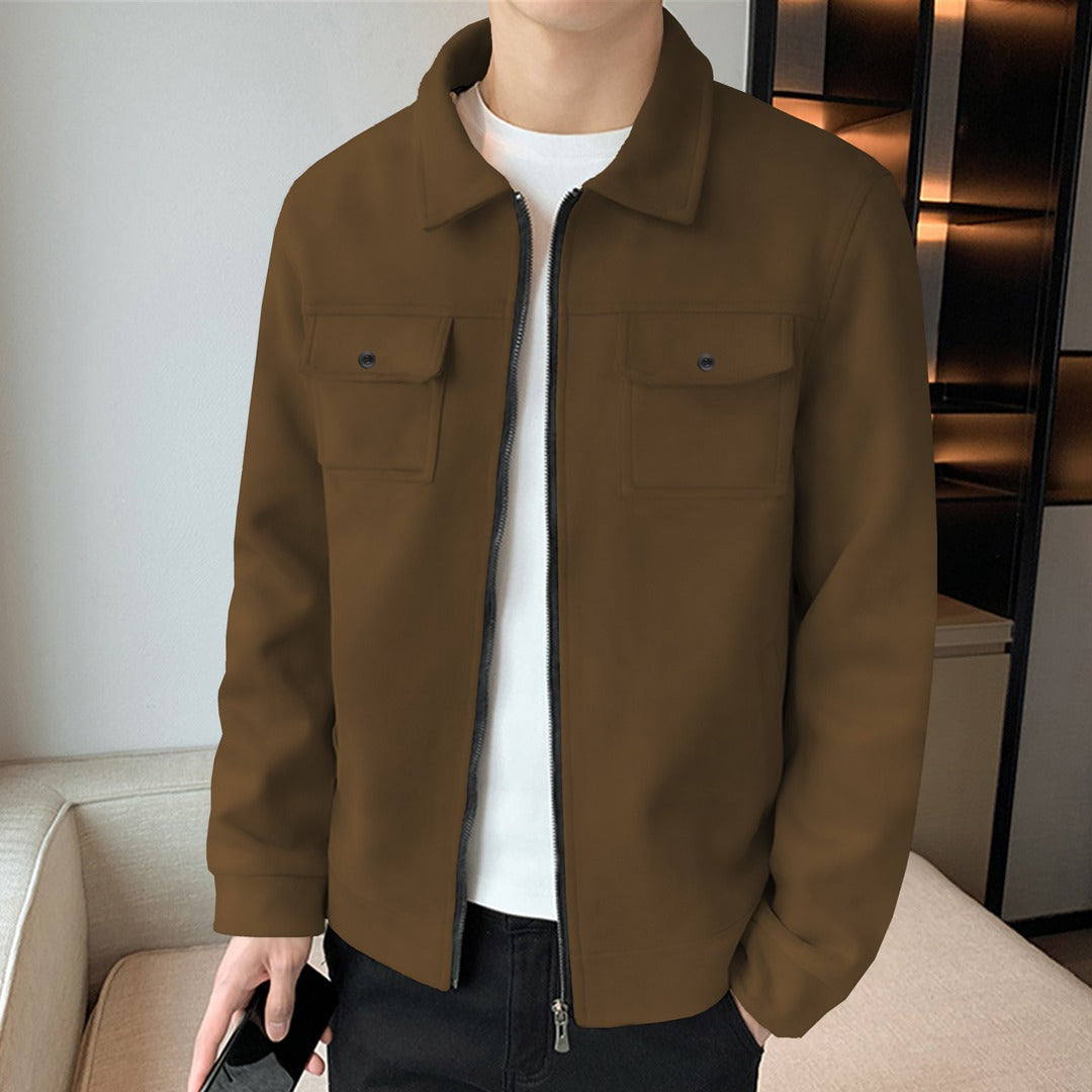 Jupiter Luxurious Soft Shell Tow Pockets Bomber Jacket For Men