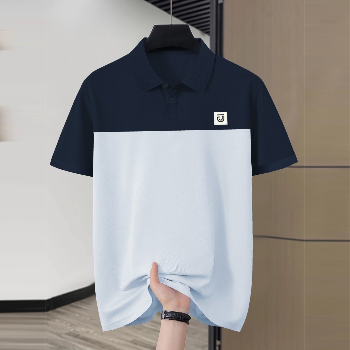 Jupiter Texture Collar Superlative High Density Logo Cotton Polo For Men