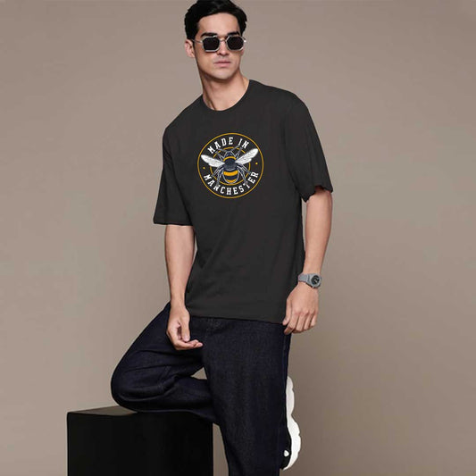 Jupiter Men's Oversized Off Shoulder Manchester Print Tee Shirt