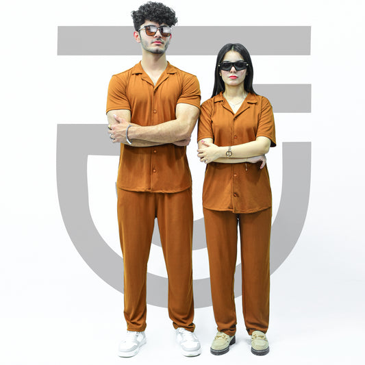 Jupiter Celebrity Unisex French Pique Mustard Coord Set